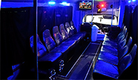 Tony's Party Buses come complete with a private lasor show, flat screens,great dance lights and a dance pole! Party Bus Raleigh